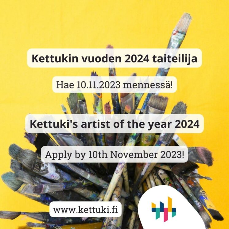Kettukin vuoden taiteilija 2024 -haku on avoinna 11.9.-10.11.2023